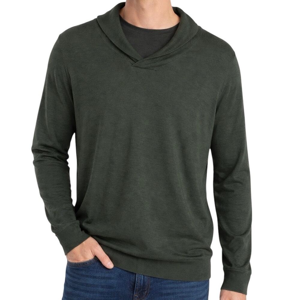 Murano XL Green Lightweight Sweater Draped Front Modern Knit Pullover NWT‎